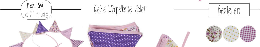 Kleine Wimpelkette violett  Bestellen Preis: 15.90 ca. 2.4 m Lang